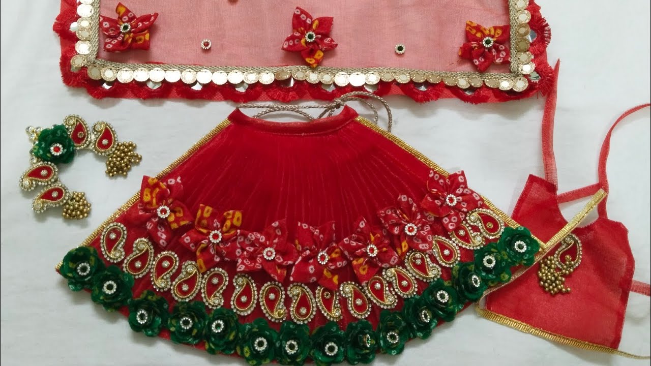 चंद्रिका के साथ बनाएं माता रानी की full पोशाक लहंगा,चुनरी,चोली सहित/Navratri special dress for maiya