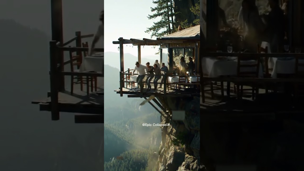 Cliffside Restaurant COLLAPSE Caught on Camera — Tourists Jump for Their Lives!