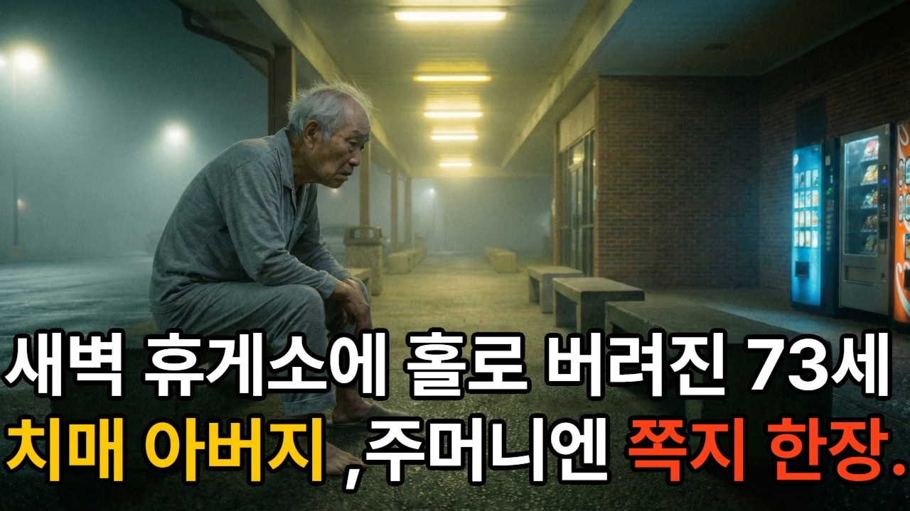 새벽 휴게소에 홀로 버려진 73세 치매 아버지, 주머니엔 아들의 쪽지 한 장뿐이었다