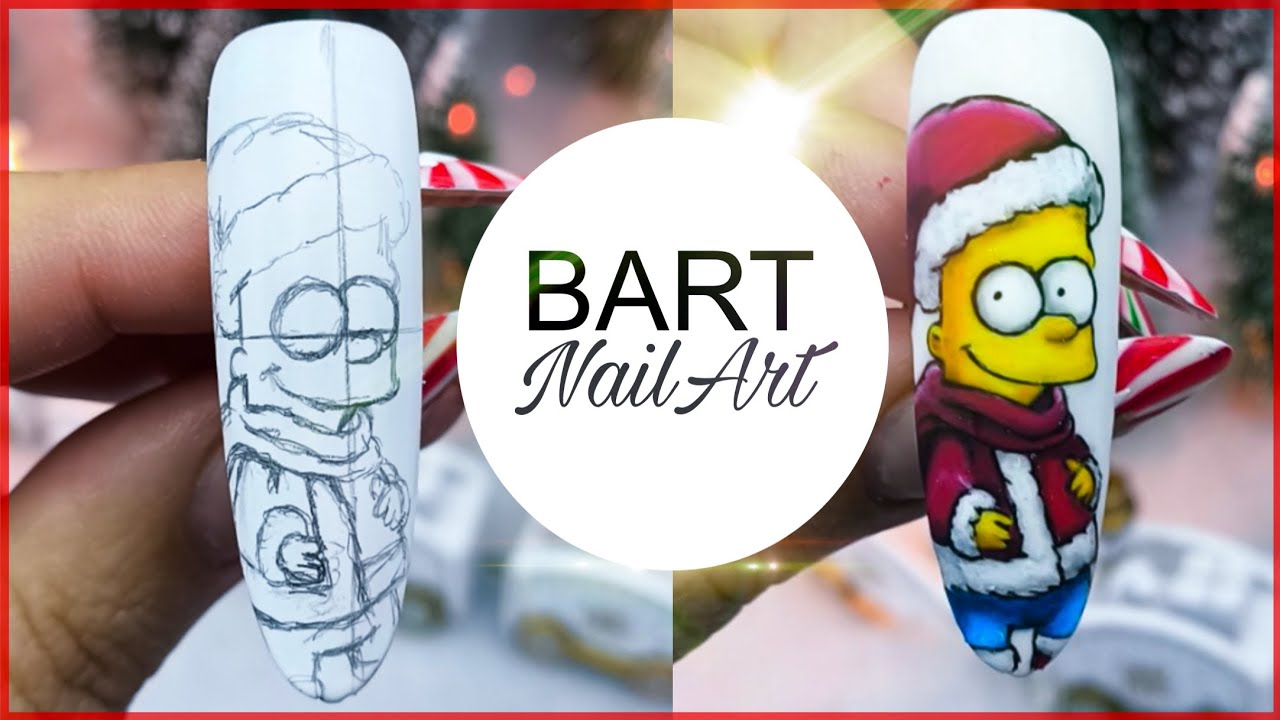 Transformé un Boceto en un Bart Navideño ÉPICO en Uñas 🎄 / Designails Tay 