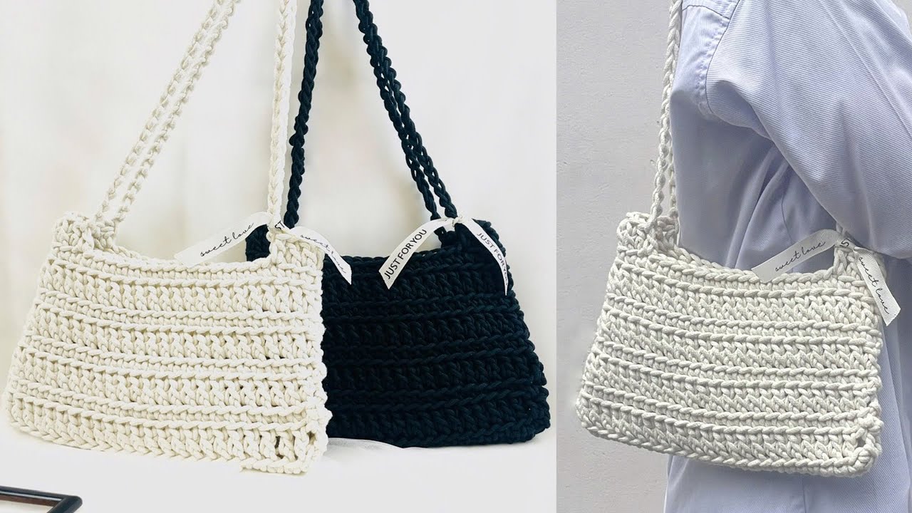 [ENG SUB] Crochet shoulder bag || HD móc túi đeo vai nhanh và đơn giản