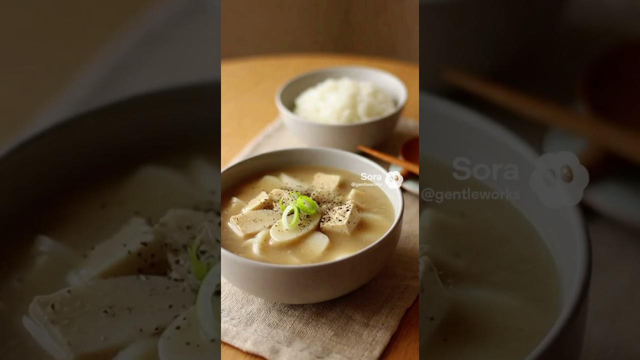Korean comforting meals. Rice Cake Soup