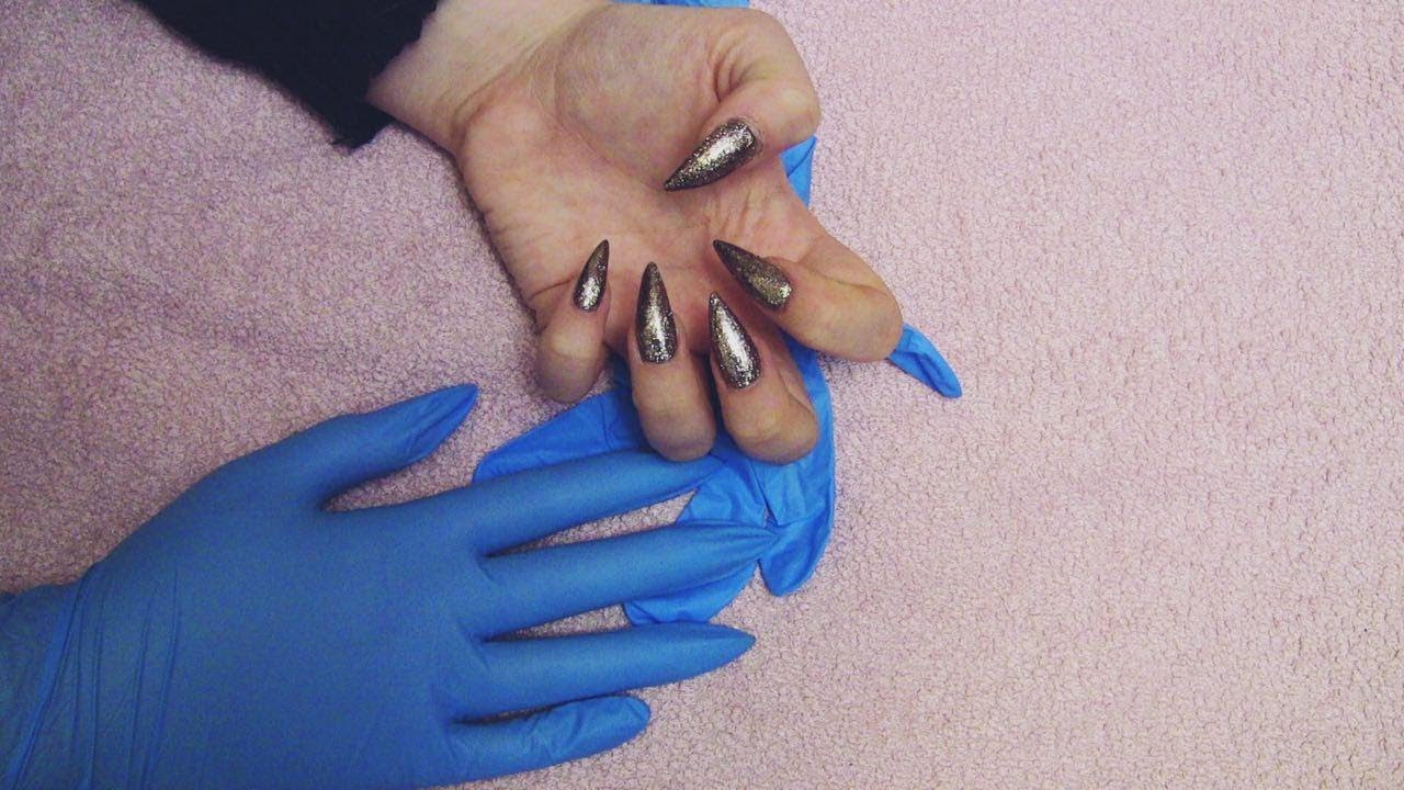 Long Sharp Metallic Nails and XS Latex Gloves 🧤  Rubbing | Scratching | ASMR