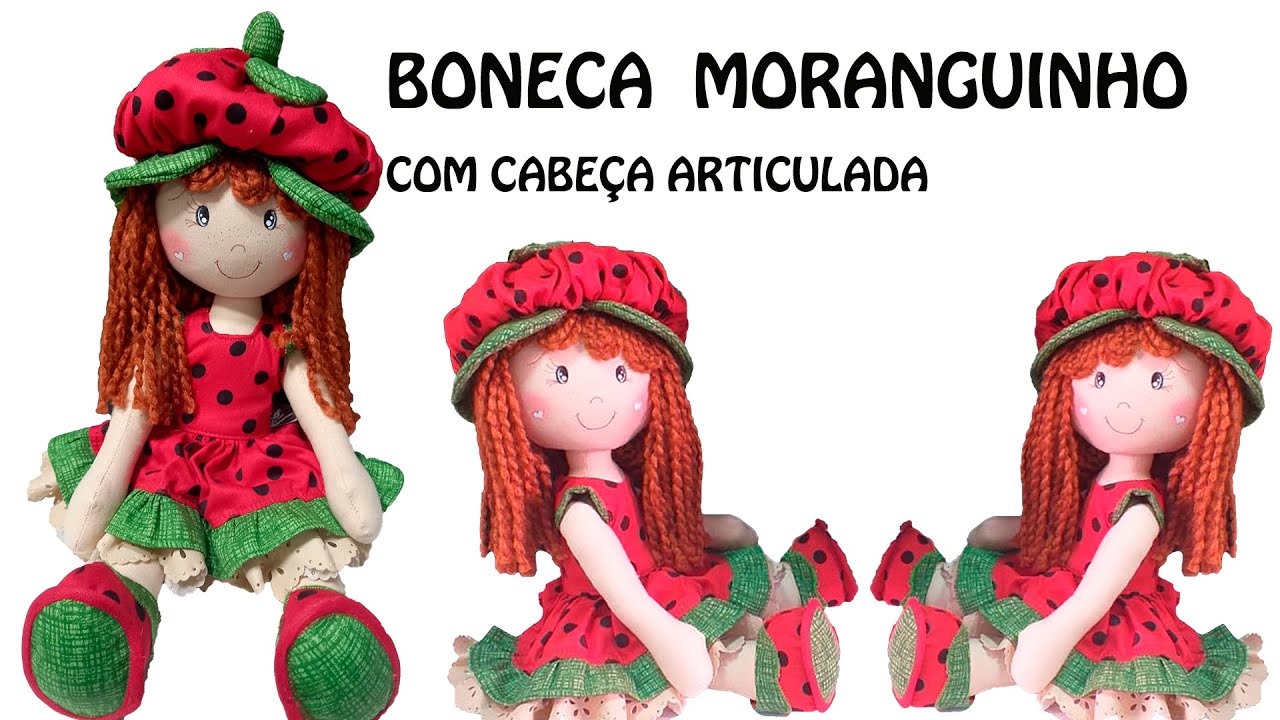 Boneca Moranguinho corpo com Cabeça Articulada