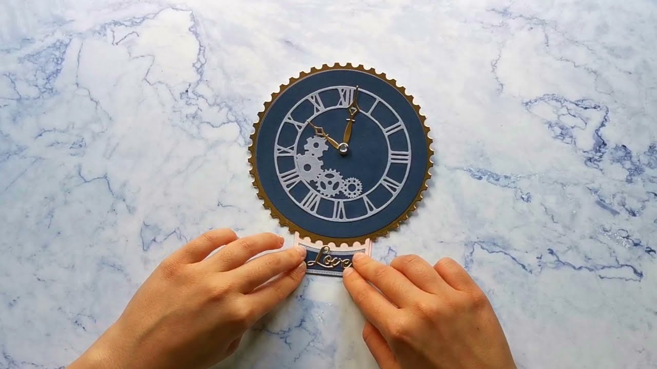 Elegant Clock Interactive Card using TEXTures | Charisma Crafts