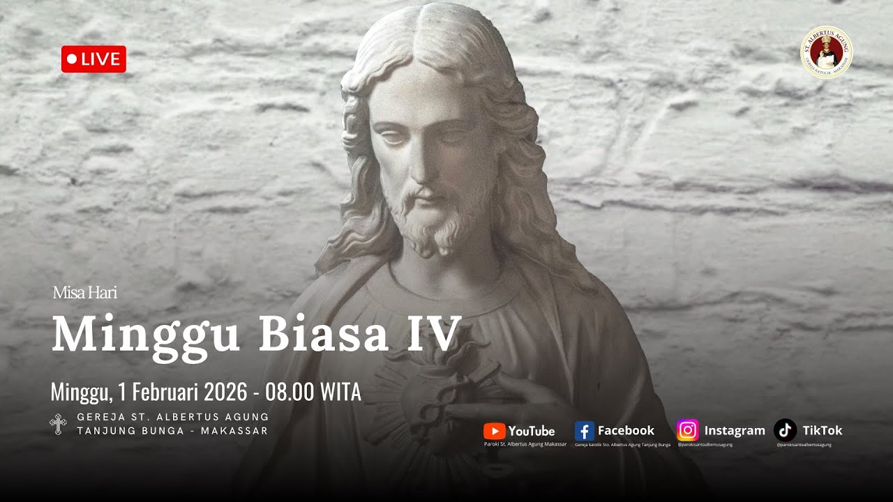 MISA MINGGU BIASA KE IV, MINGGU 01 FEBRUARI 2026, JAM 08:00 WITA - PAROKI TANJUNG BUNGA - KAMS
