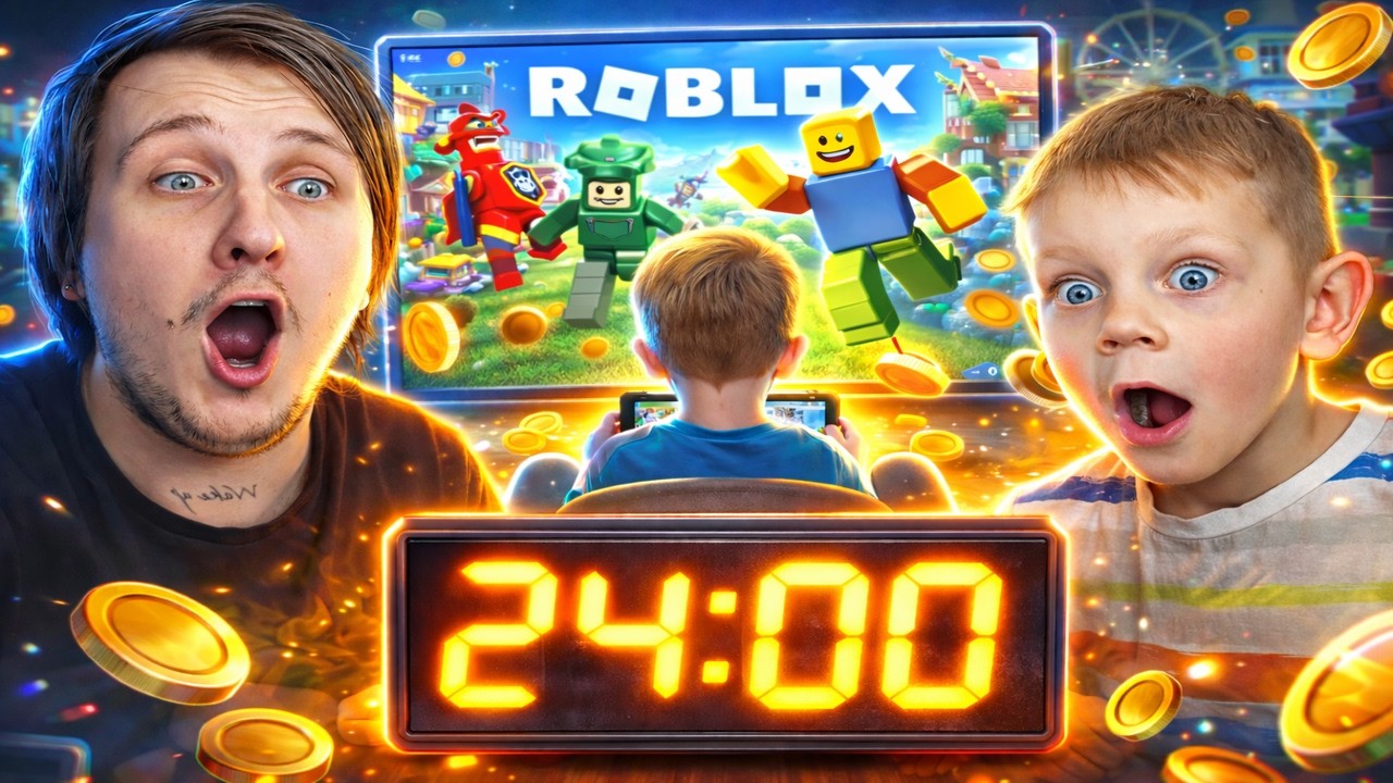РЕБЕНОК 24 ЧАСА ИГРАЕТ В ROBLOX