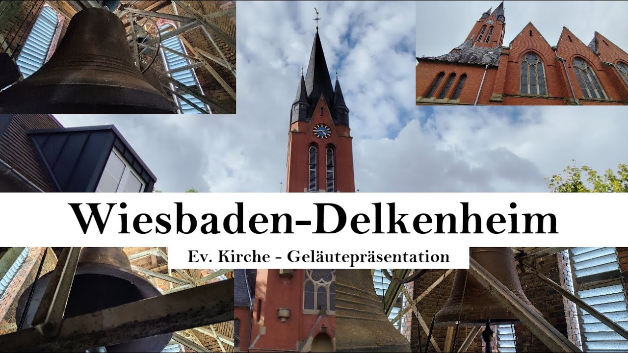 Wiesbaden-Delkenheim (D) Ev. Kirche - Geläutepräsentation (Turmaufnahme)
