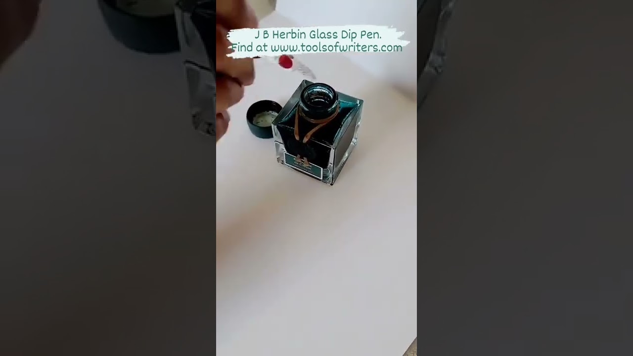 Open Box Glass Dip Pen and Ink by J Herbin. Dip pen is so smooth. Find at www.toolsofwriters.com