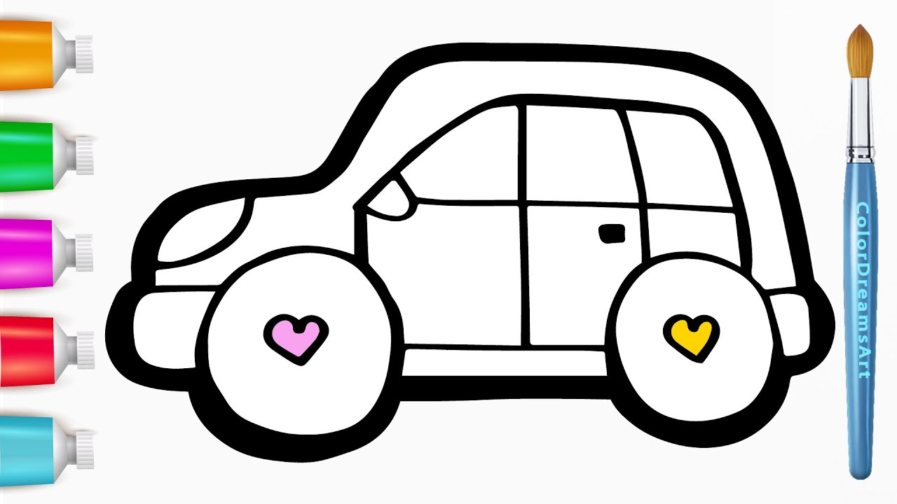 How to Draw a Cute Car | Easy Step by Step Tutorial
