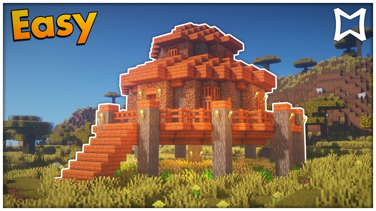 ► Minecraft Savanna Survival Starter House Tutorial! (EASY)
