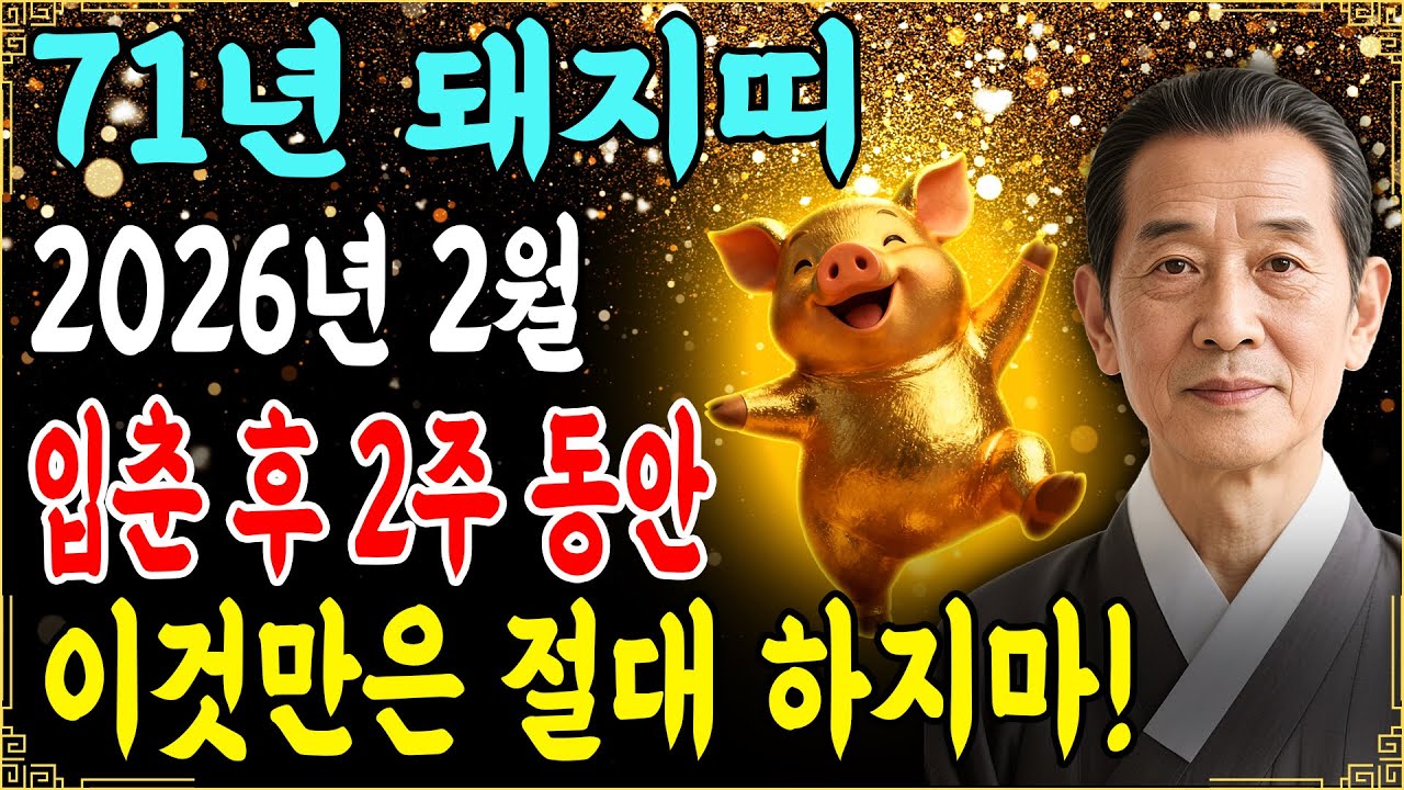 2026년 2월 4일 '입춘' 이후, 71년생 돼지띠는 절대 '이것' 하지 마세요! 평생 돈복이 결정되는 마지막 기회"