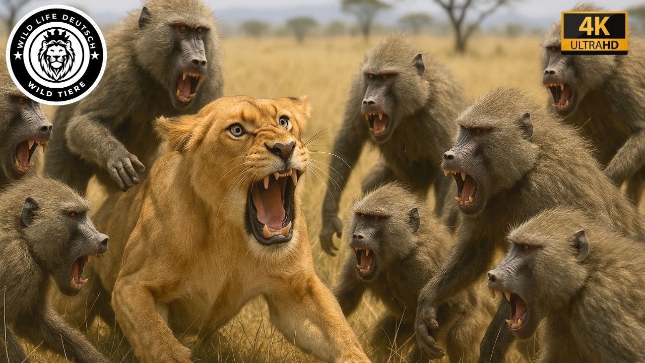 Kenia Der brutale Zusammensto&szlig; zwischen Pavianen und L&ouml;wen #Tierwelt | Tierdokumentation