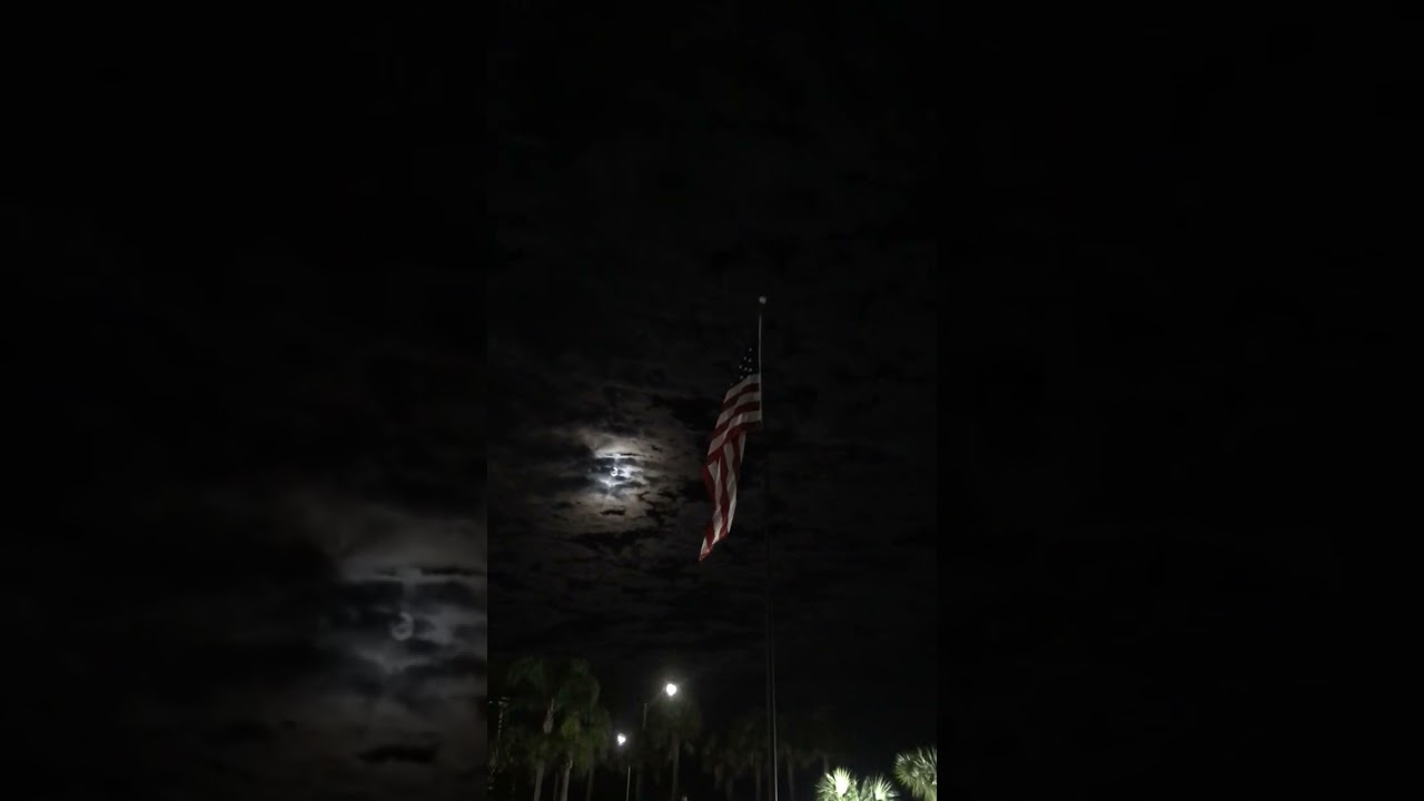 The American Flag in moonlight! #americanflag #homeofthebrave