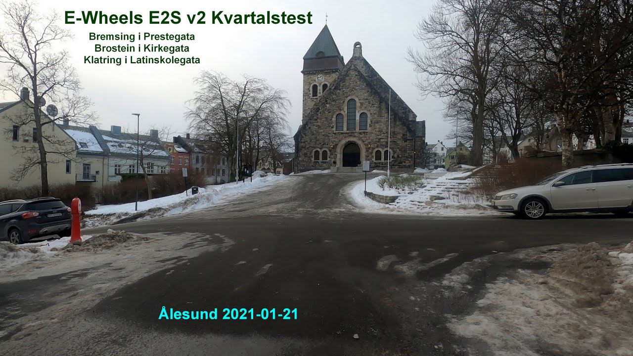 E-Wheels E2S v2 sperret (20Km/t) versjon:   Kvartalstest!