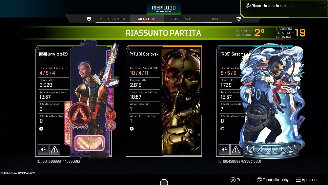 2nd Posizione, 10 Kill, Diamante III, SoloQ - Apex Legends 2026/02/02 19:12:05