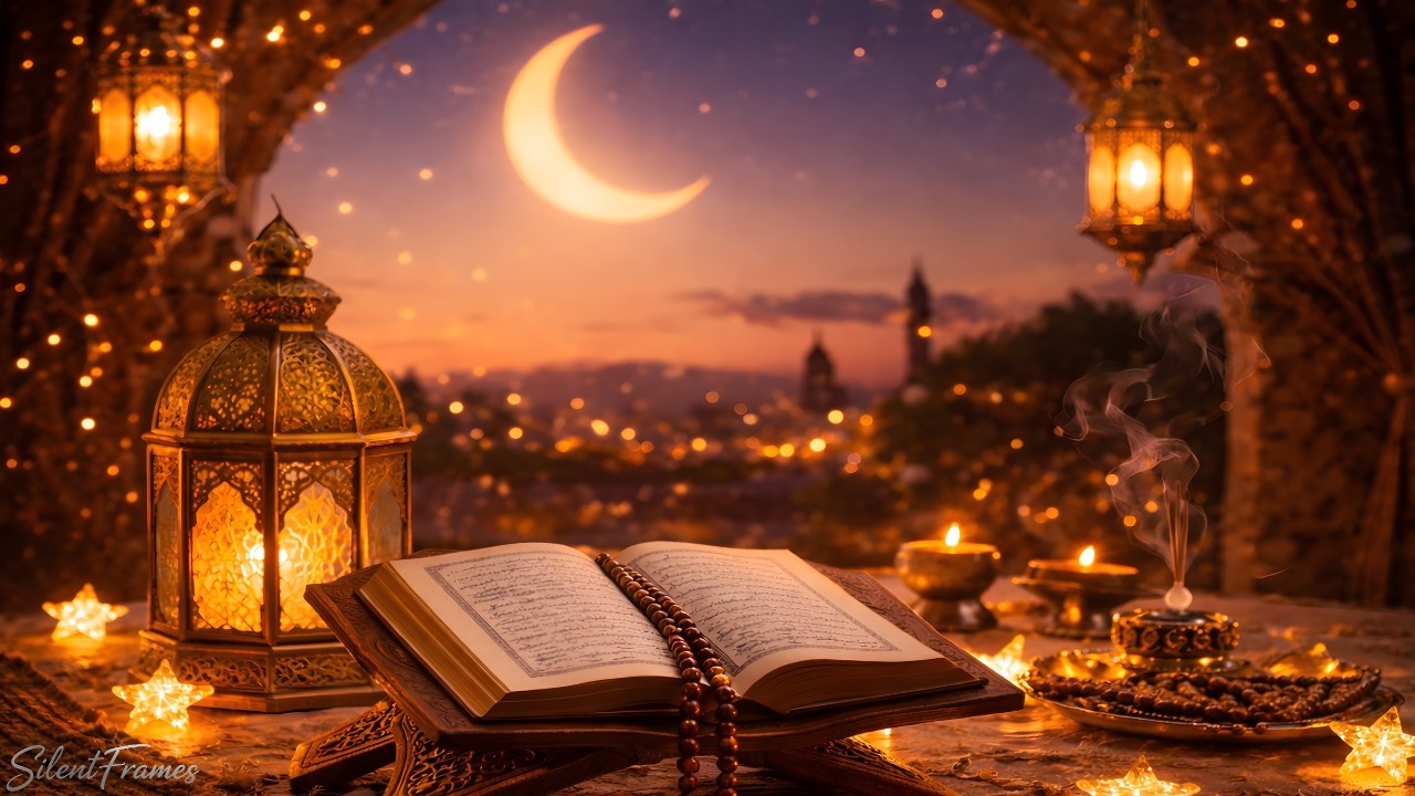 Ramadan Kareem 1 Hour 🌙 Islamic Night Ambience with Quran & Lantern Light 4K