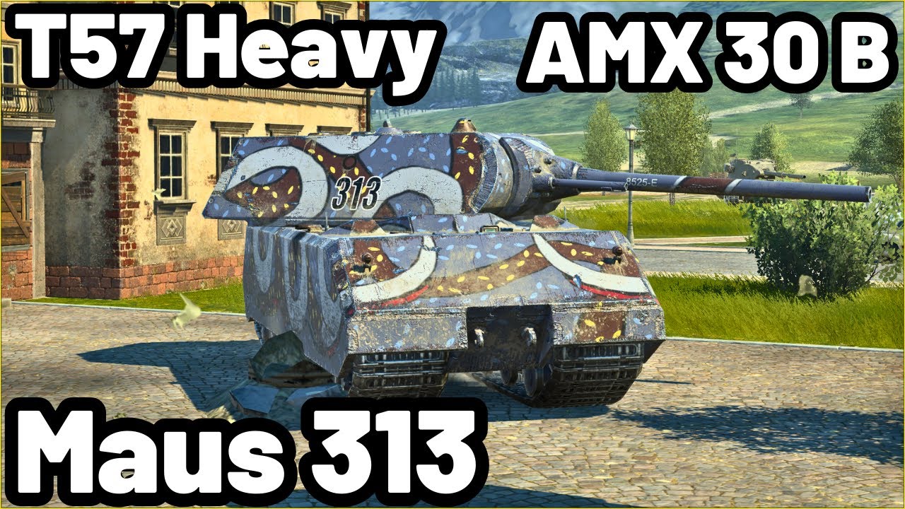 Maus 313, T57 Heavy & AMX 30 B | WOT Blitz Pro Replays