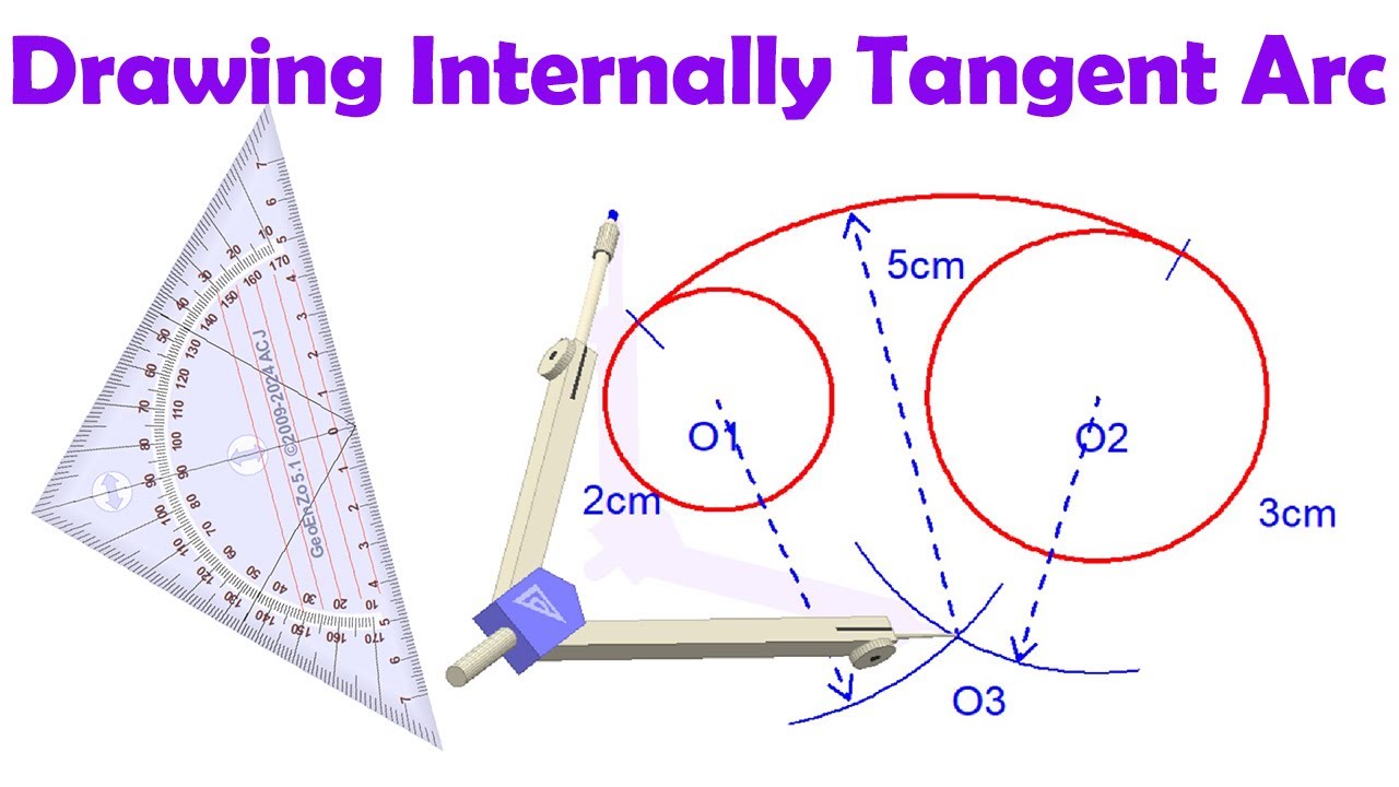 Drawing internally tangent arc to two circles