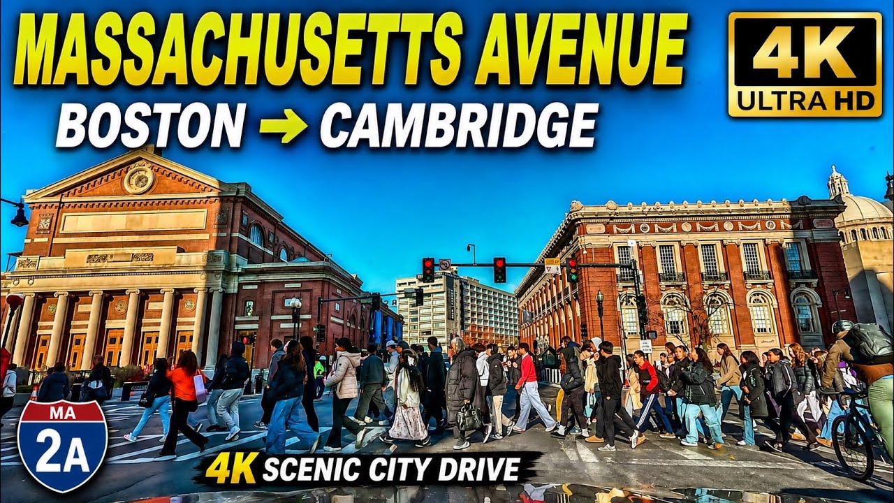 🚙 Mass Avenue 4k Drive | Boston to Cambridge MA - 9/16/21