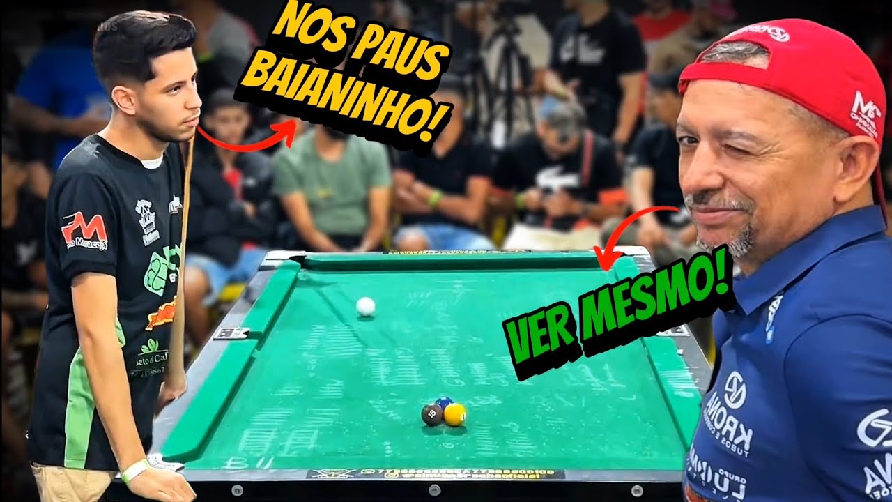 R$ 40MIL 😱🔥 - ELE DESAFIOU O BAIANINHO DE MAUÁ NOS PAUS - SEM VANTAGEM ALGUMA! #sinuca 