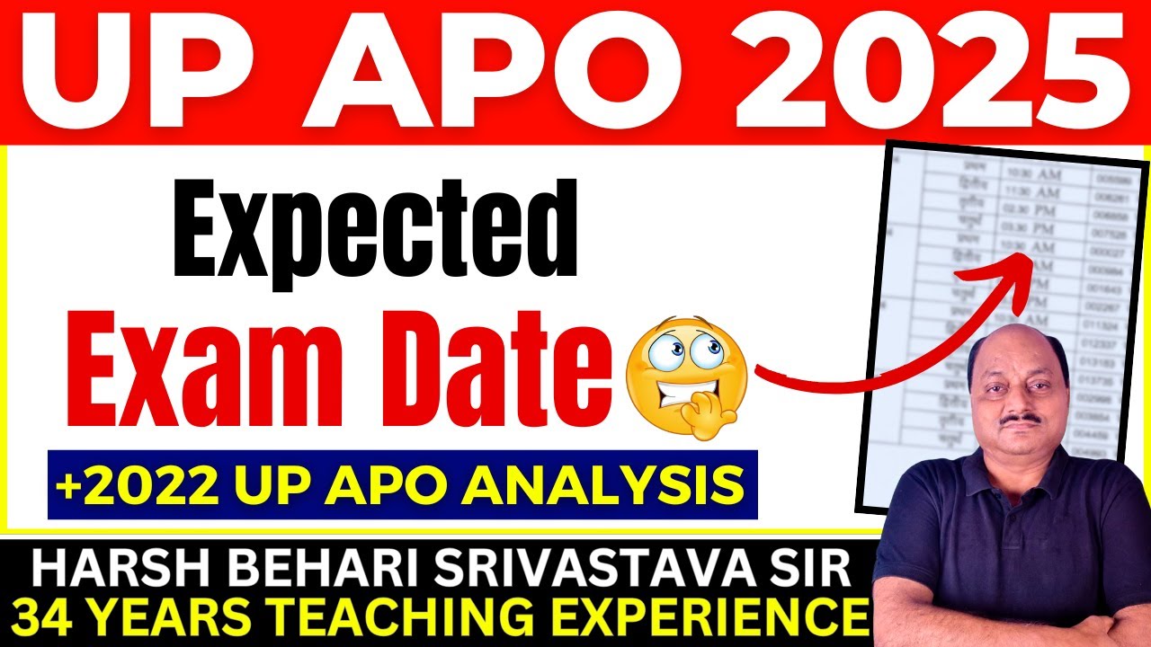 UP APO 2025 - Expected EXAM DATE !! UP APO 2022 Analysis | Writ | New Syllabus | Pariksha Refresher