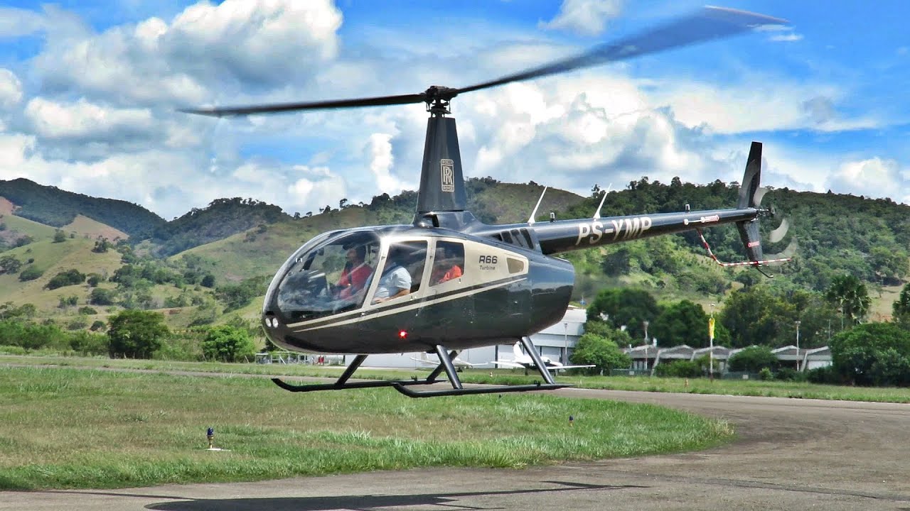 Chegada do Helicóptero Mais NOVO do Brasil Robinson R66 Turbine em Sua Base