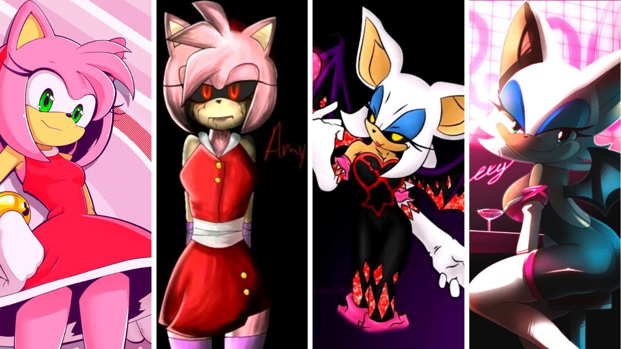 Amy Rose vs Amy Exe vs Rouge Exe vs Rouge The Bat | Smash Colors 3D