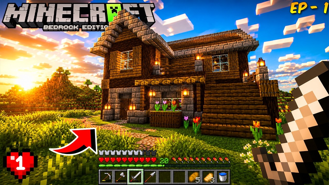 Best Start in MINECRAFT BEDROCK/PE EP -1 - #minecraftbedrocksurvival #minecraftpocketedition
