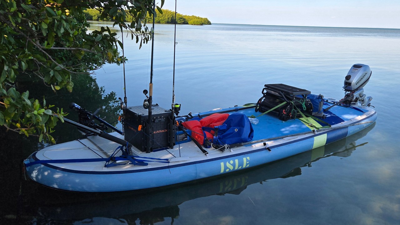 I put an ENGINE on a Giant Paddle Board to make THE BEST FISHING SKIFF
