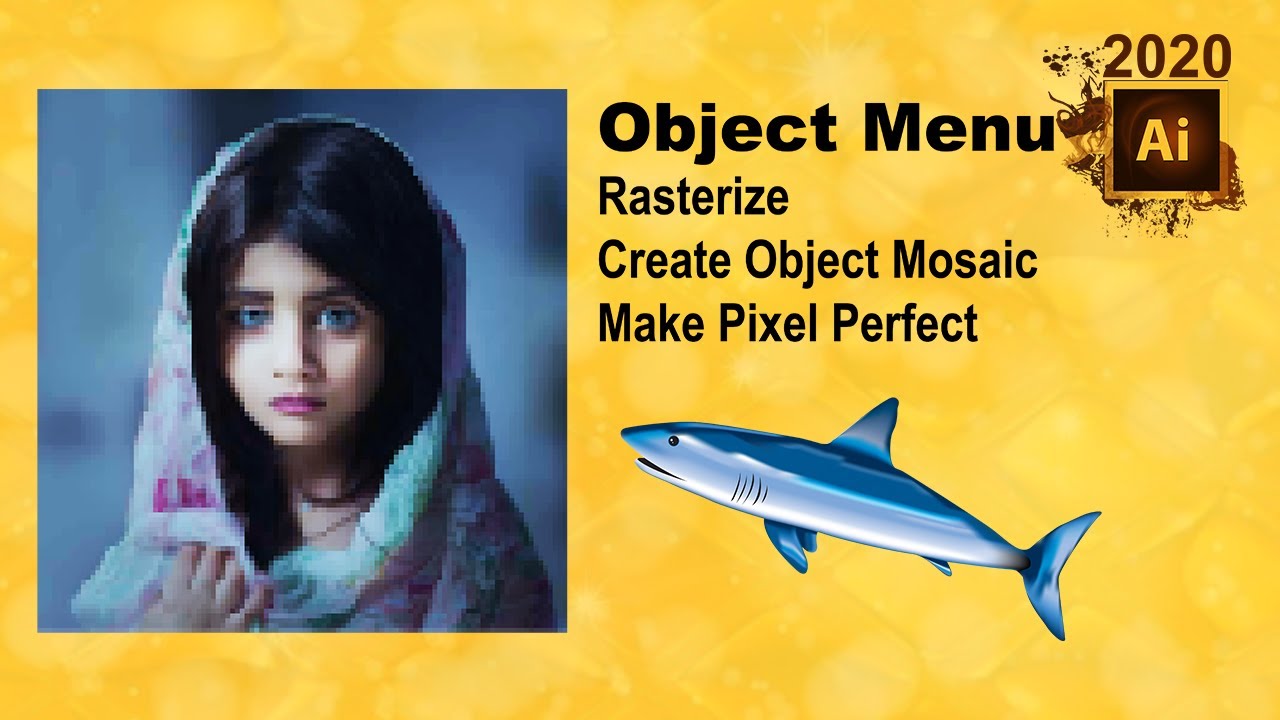 Adobe Illustrator class 140 object menu  rasterize  object mosaic make pixel perfect Urdu/Hindi