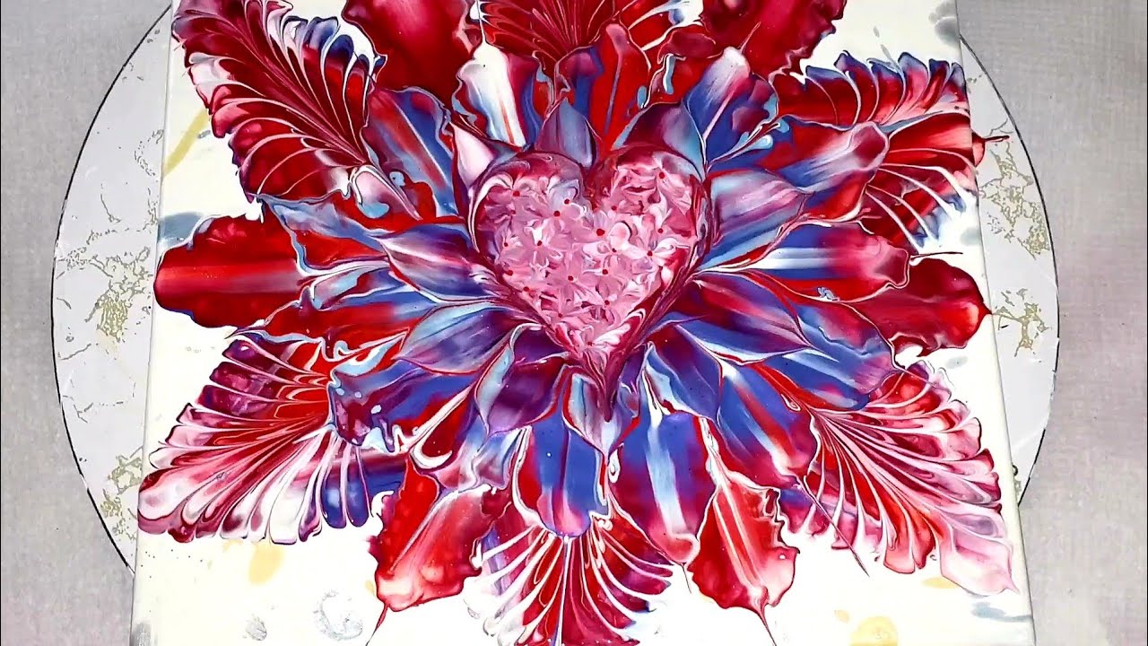 Love BLOOM - Stunning Acrylic Pour painting #painting #fluidart #art 