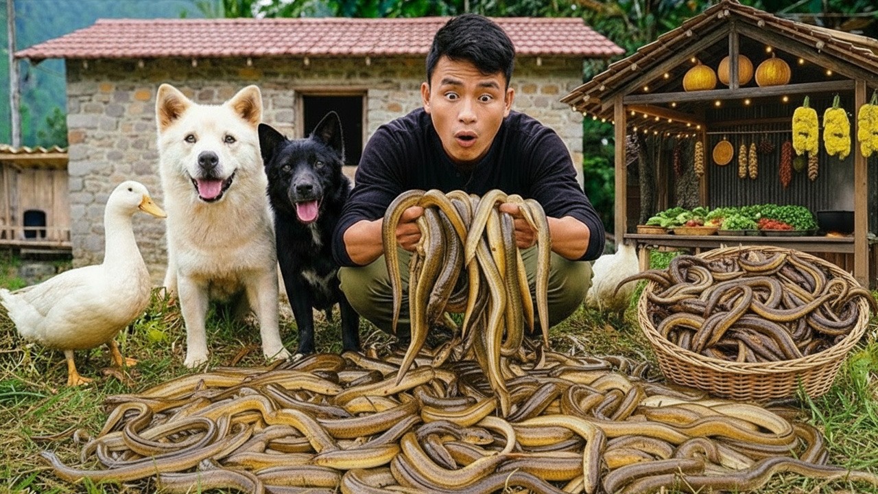 Time lapse: Harvest 1000+ Giant Eels and Go to the Market to Sell | Young CEO with Tom & Lu