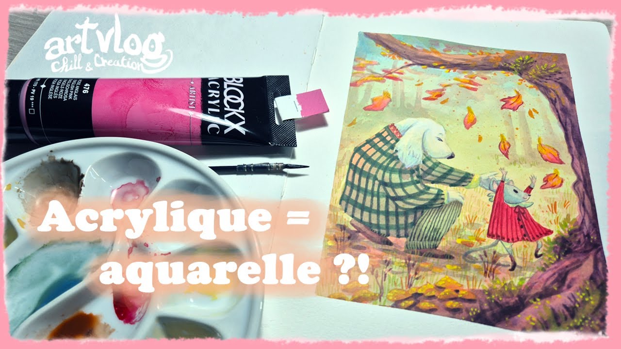 Peindre à l'aquarelle... avec de l'acrylique ?! Astuce + démo + palette humide