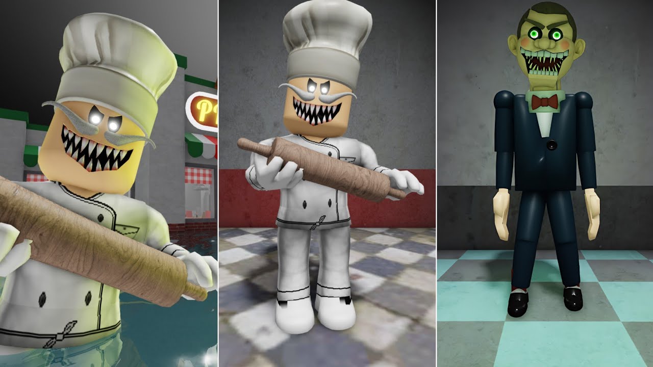 UNDERWATER PAPA'S PIZZERIA, RUN FROM PAPA PIZZA, RUN FROM MR FUNNY ROBLOX OBBY