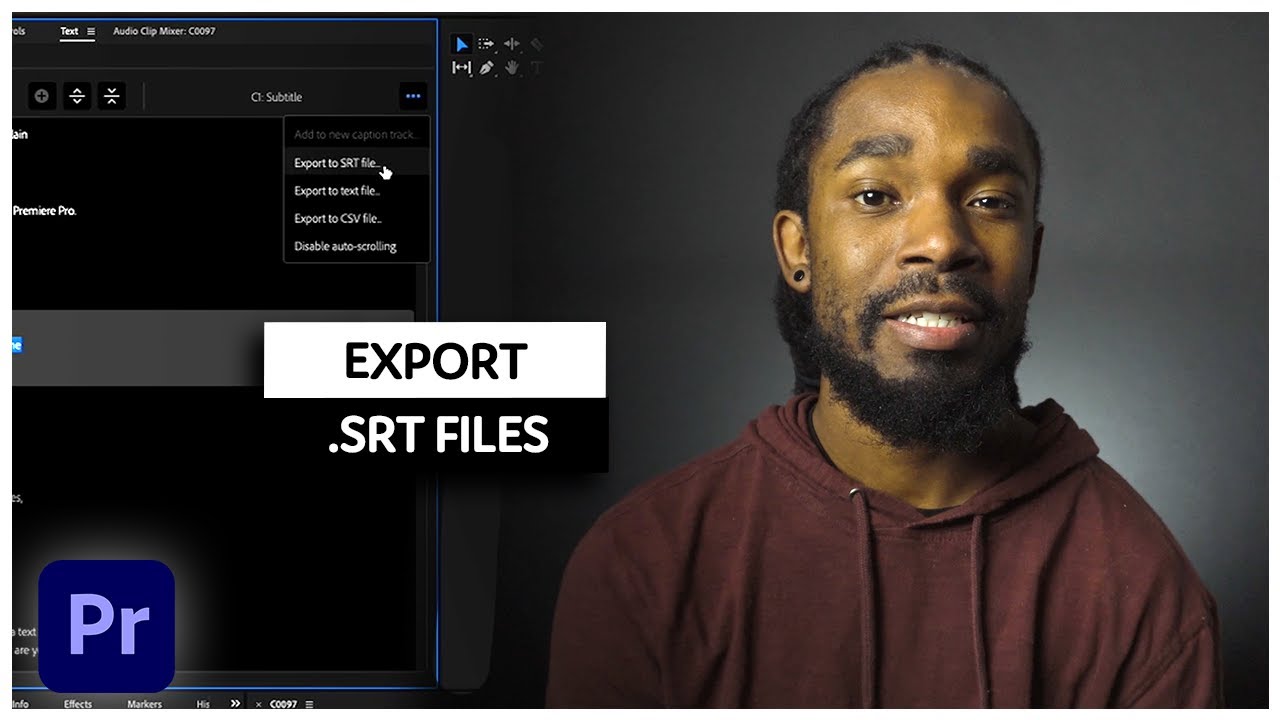 How to export an SRT file in Premiere Pro 2023