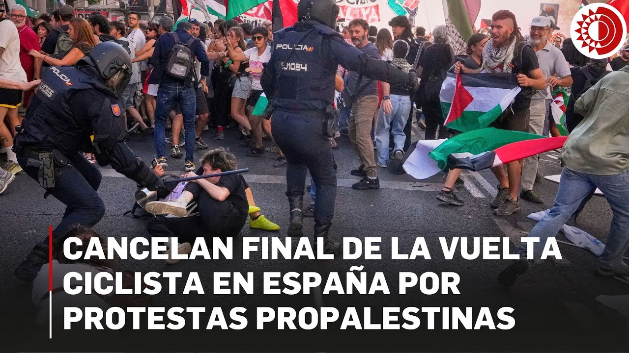Cancelan última etapa de la Vuelta ciclista en España por protestas propalestinas