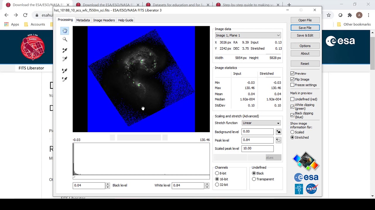 Converting a FITS file from the Hubble Legacy Archive to a TIFF File Using the FITS Liberator