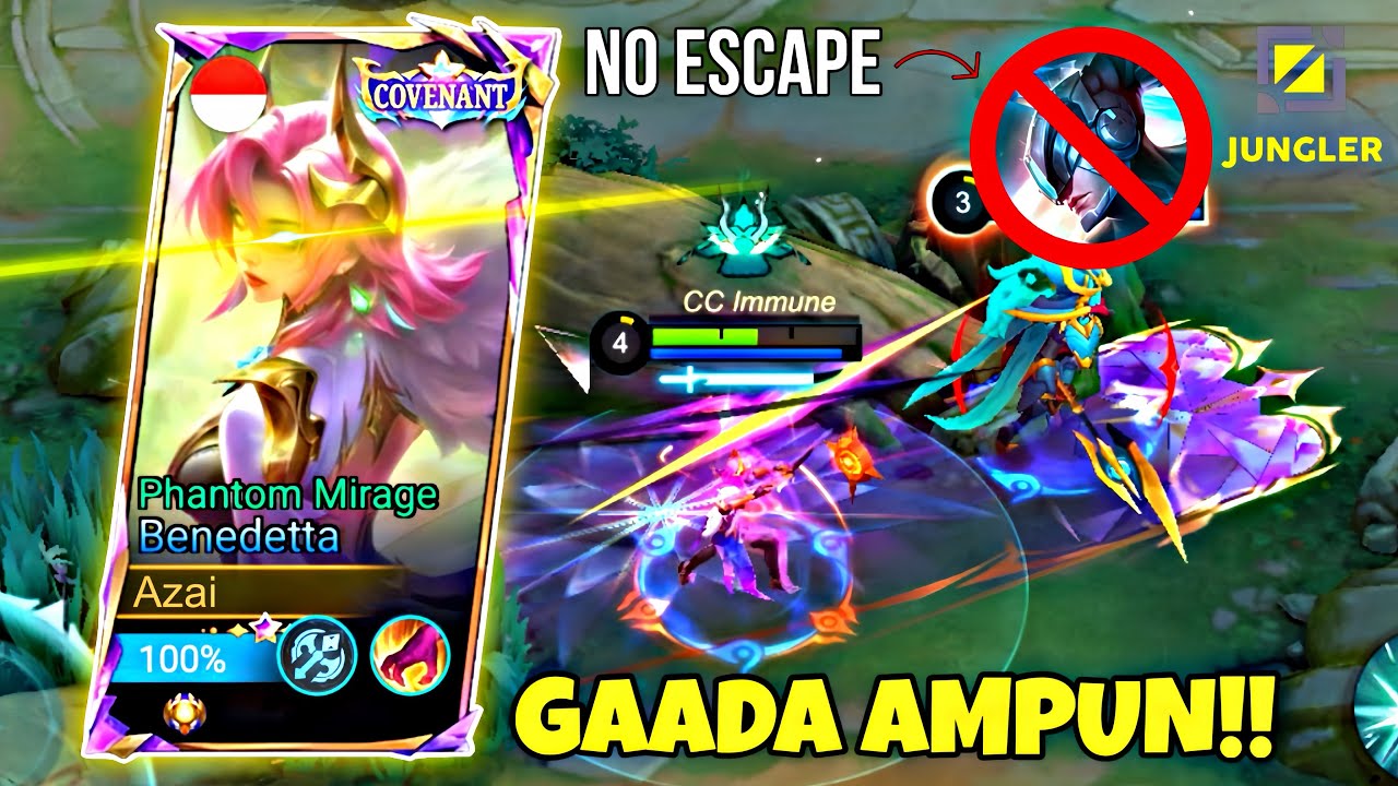 🔥GAMEPLAY BENEDETTA JUNGLER RUSUH BUFF MUSUH, BIKIN LAWAN AUTO NANGIS | MOBILE LEGENDS