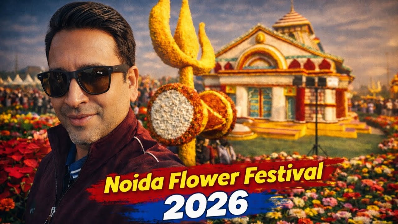 Noida Beautiful Flower Festival 2026 🌸 Vasant Utsav 2026 Full Tour | Flower Kedarnath Temple