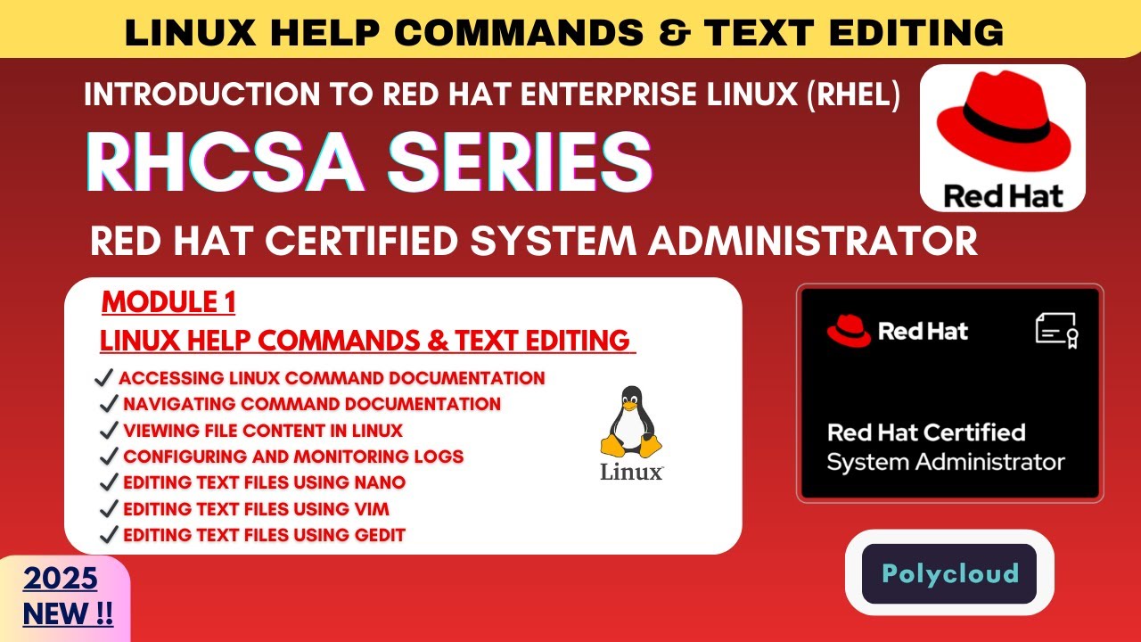 Linux Help Commands & Text Editing | RHCSA Tutorial (man, Nano, Vim, Logs) 2025