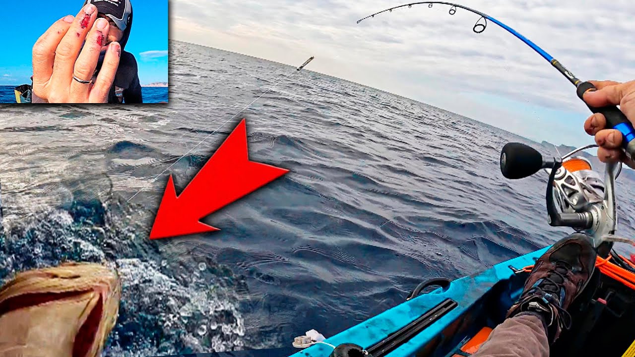 La HISTORIA de Como casi PIERDO 3 DEDOS, Calamares/Sepias/Mero/Gallo... &iexcl;H POWER! Pesca en kayak