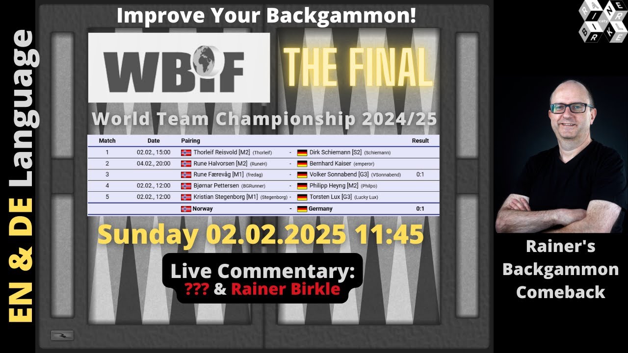 Rainer's Backgammon Live Stream 