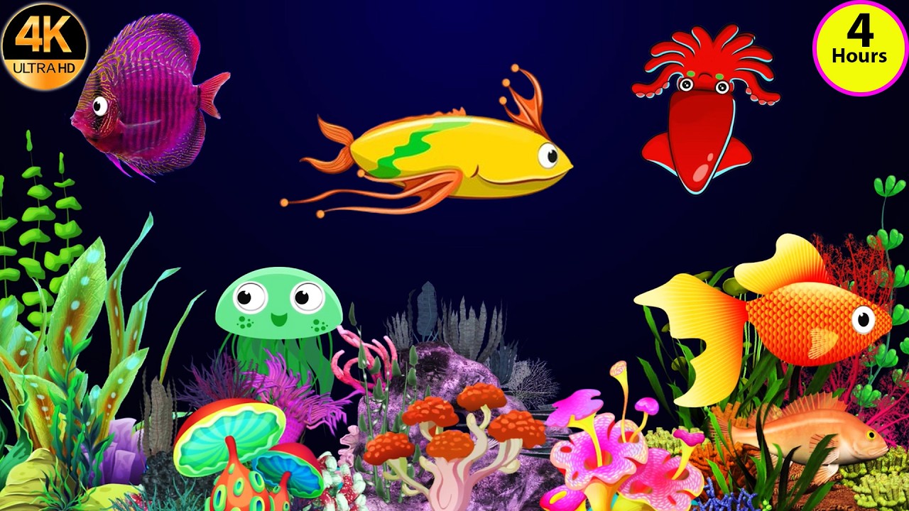 4 Hours Bedtime Lullabies and Calming Undersea Animation Baby Lullaby Sleep And Relaxing music # 572