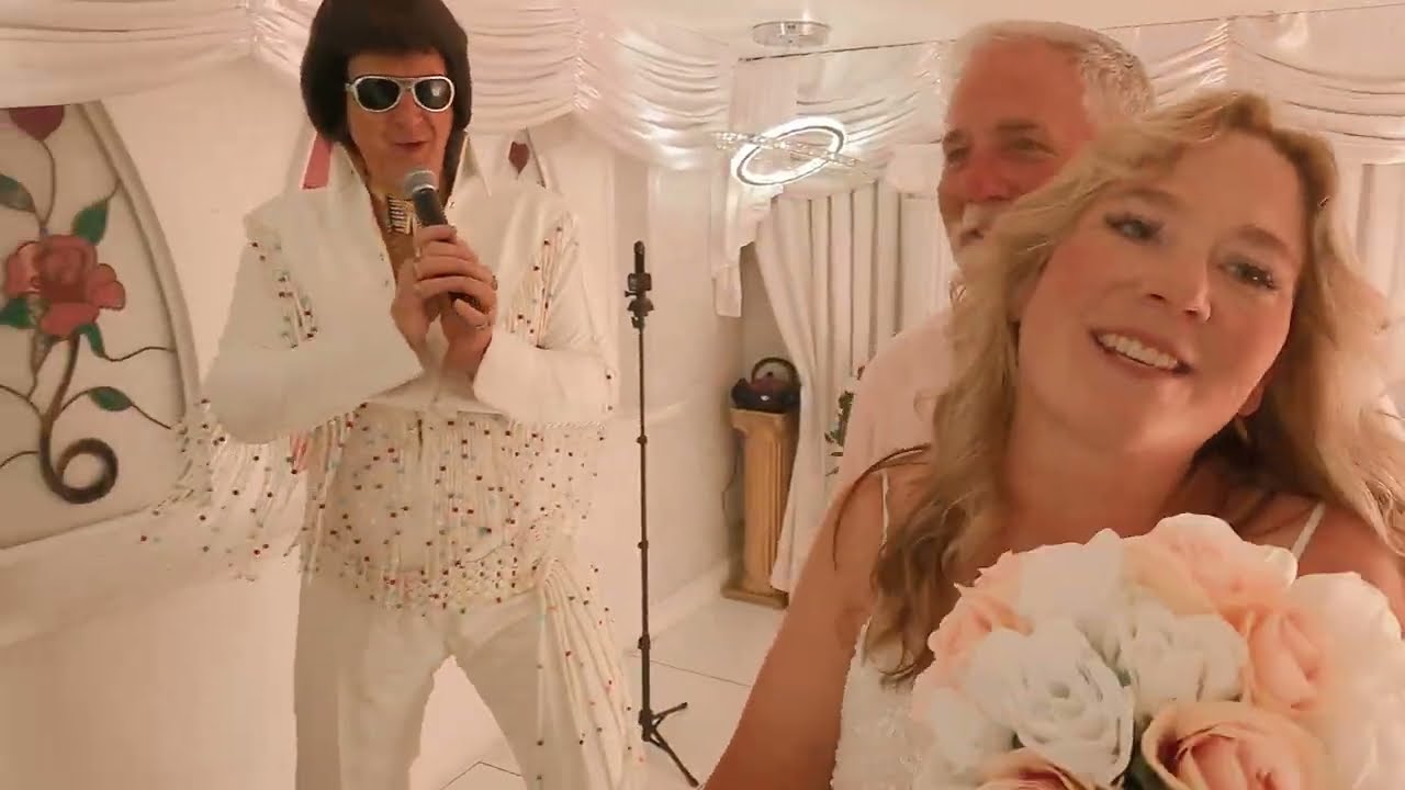 Neil and Ann's Epic Elvis Vow renewal at Little White Chapel Las Vegas