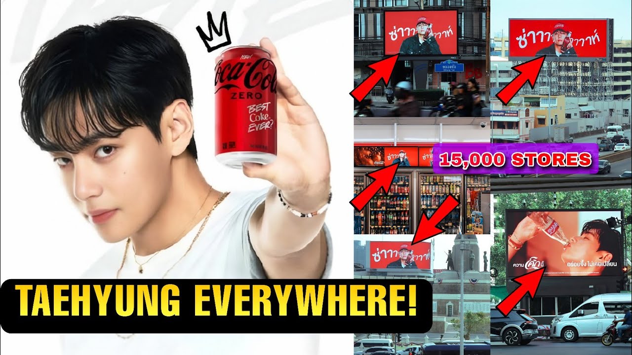 🔴 one minute ago :Taehyung Dominates Thailand with Coca-Cola Zero in 15,000+ Stores