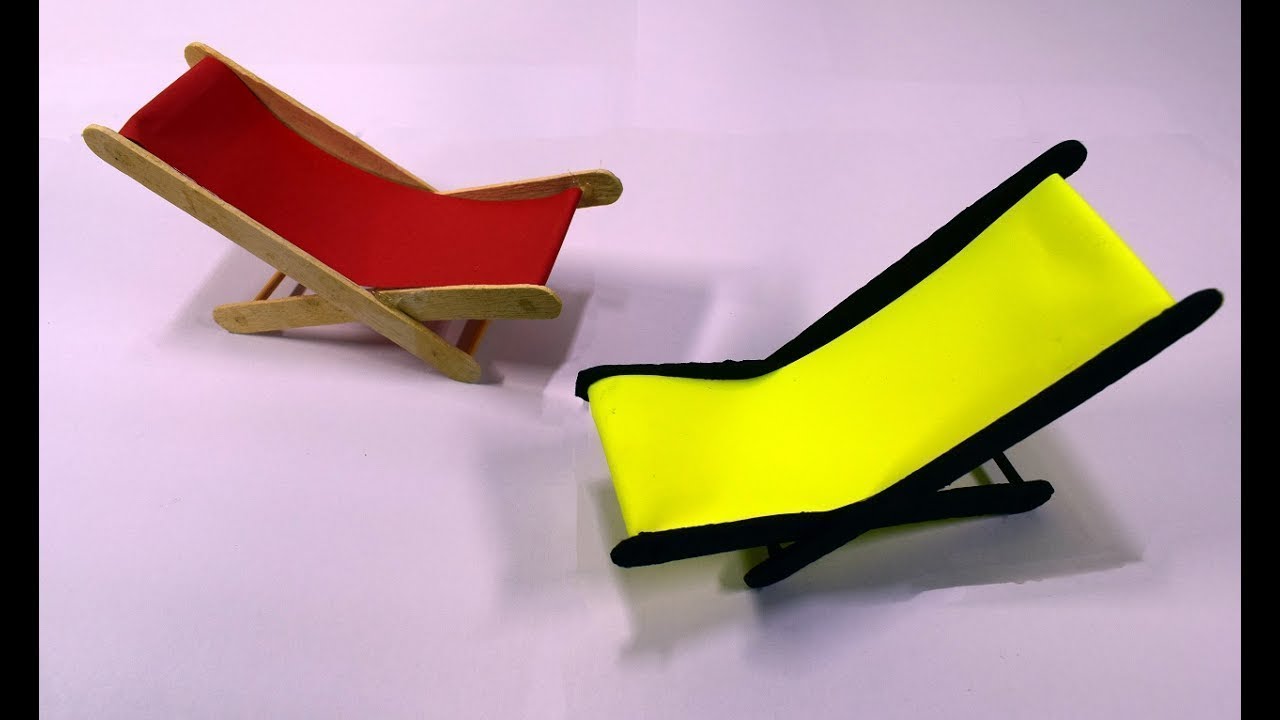 DIY Beach Chair from popsicle sticks - Mobile Holder - Ice Cream Stick Craft