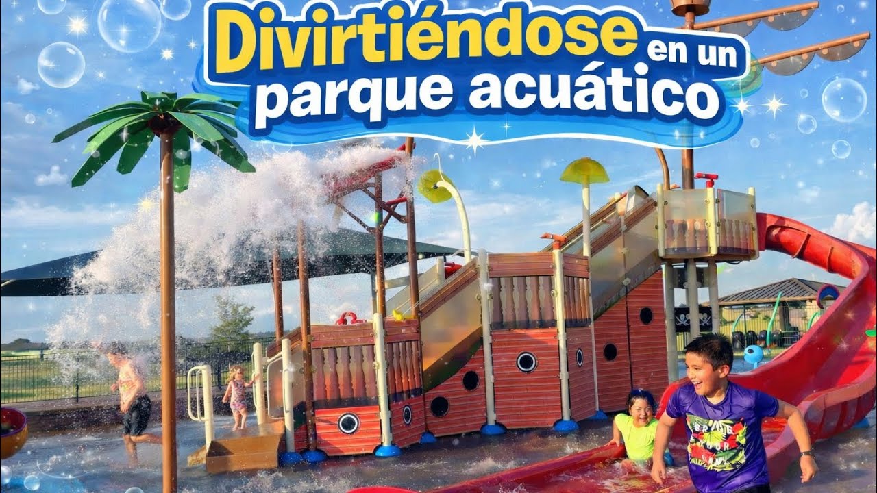 Divirtiéndose en el parque acuático