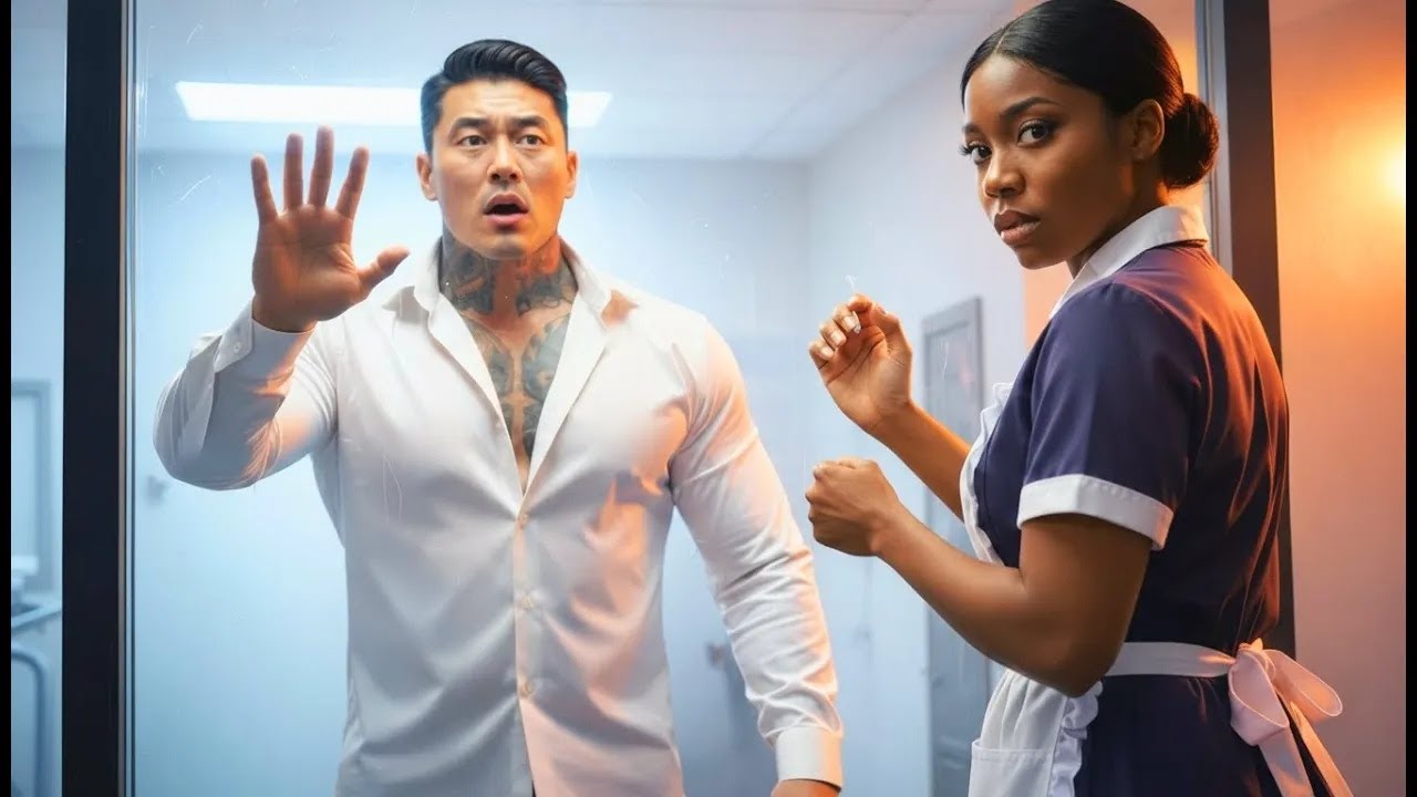 La bonne noire enferme le Boss Mafia dans sa Panic Room... Mais il la voit chasser les tueurs.