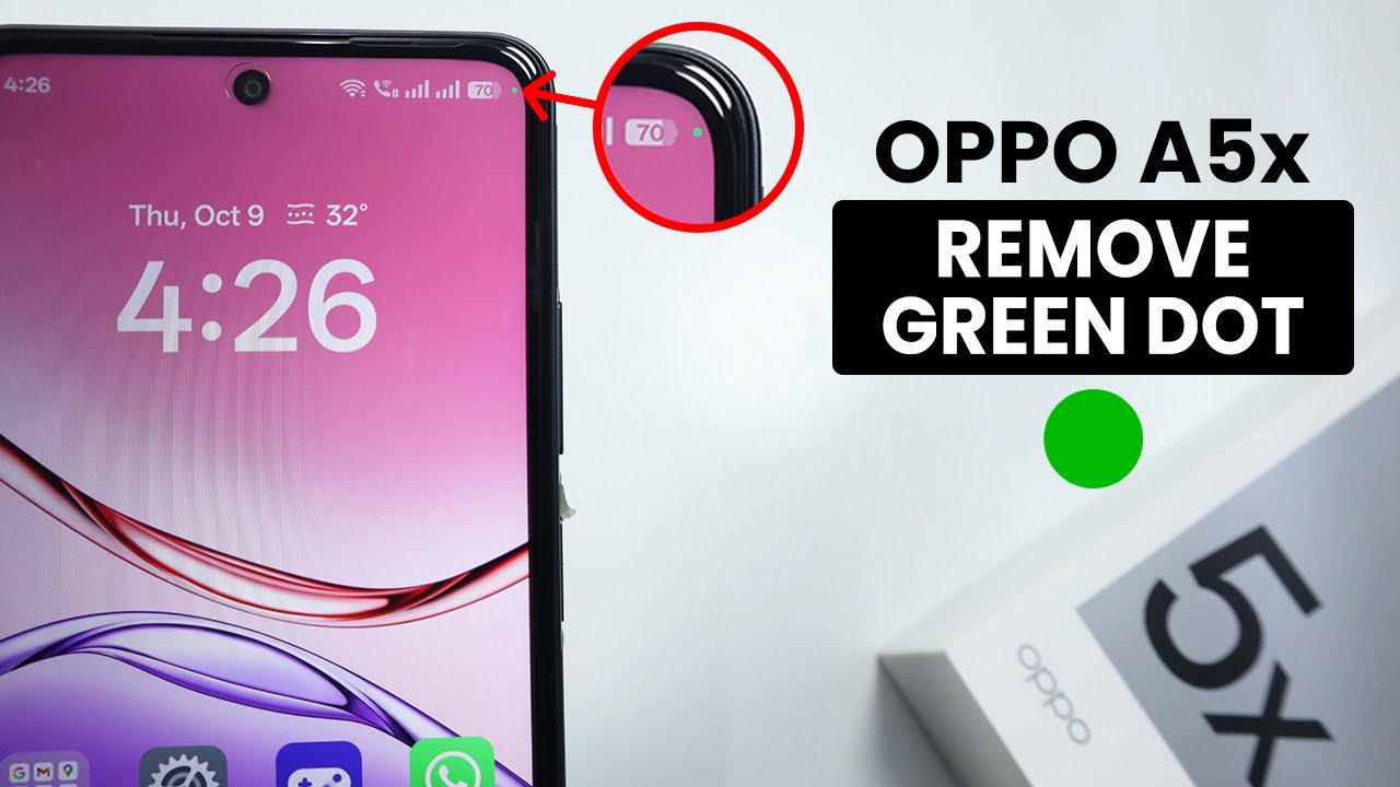 Как убрать зеленую точку на Oppo A5x — Отключить зеленую точку